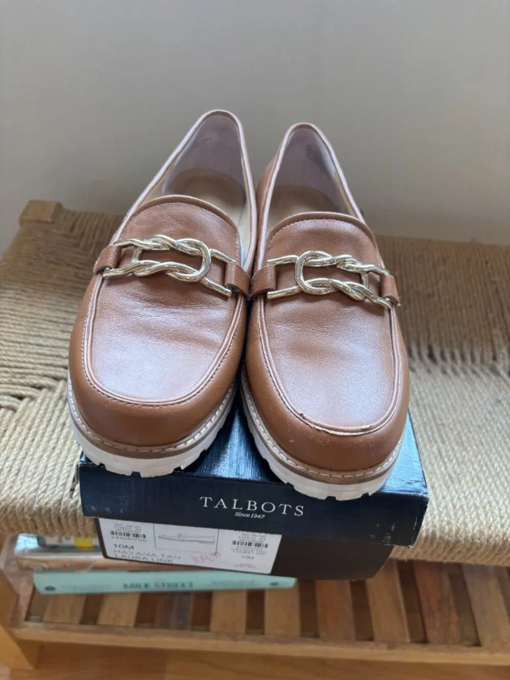 Talbots Havana Tan Laura Link Leather Loafers – Size 10M - Picture 11 of 14